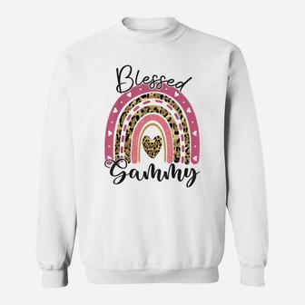 Blessed Gammy Funny Leopard Boho Rainbow Gammy Life Sweatshirt | Crazezy