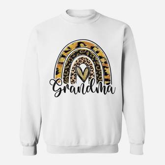 Blessed Grandma Funny Leopard Boho Rainbow Grandma Life Sweatshirt | Crazezy UK