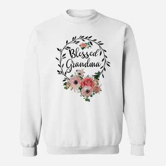 Blessed Grandma Shirt For Women Flower Decor Grandma Sweatshirt | Crazezy AU