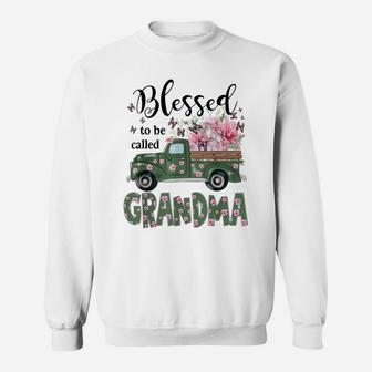 Blessed Grandma Truck Flower Mother's Day Sweatshirt | Crazezy UK