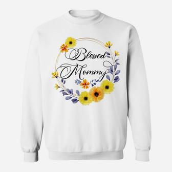 Blessed Mommy Shirt For Women Beautiful Flower Floral Sweatshirt | Crazezy DE