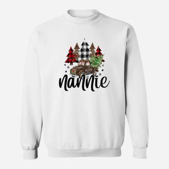 Blessed Nannie Christmas Truck - Grandma Gift Sweatshirt Sweatshirt | Crazezy AU
