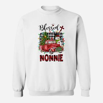 Blessed Nonnie Christmas Snowman - Grandma Gift Sweatshirt | Crazezy UK