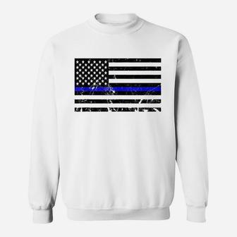 Blue Lives Matter Usa Flag Sweatshirt | Crazezy