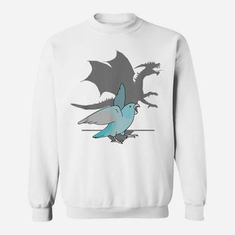 Blue Pacific Parrotlet With Dragon Shadow Birb Memes Parrot Sweatshirt | Crazezy UK