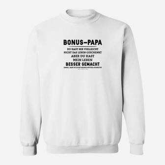 Bonus Papa Spruch Herren Sweatshirt – Geschenkidee für Stiefvater - Seseable