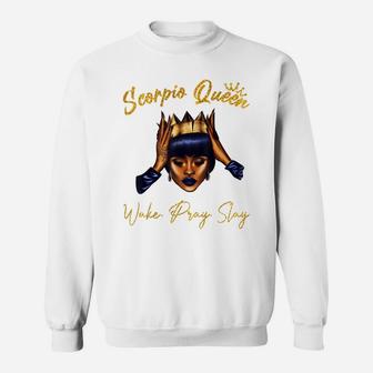 Born In October 23 To November 22 Birthday Scorpio Girl Afro Sweatshirt | Crazezy AU