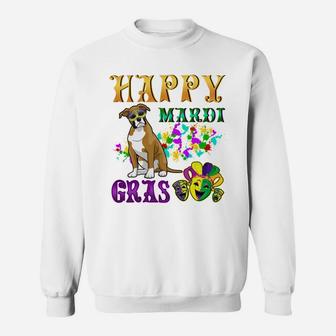 Boxer Dog Breed Happy Mardi Gras Festival Sweatshirt - Seseable