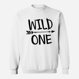Boy First Birthday 1St Birthday Boy Outfit Wild One Sweatshirt | Crazezy