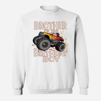 Brother Of The Birthday Boy Monster Truck Boys Party Sweatshirt | Crazezy DE
