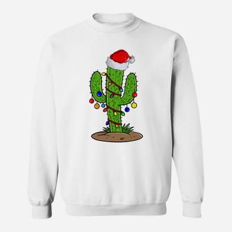Cactus Christmas Tree Gift Santa Xmas Succulent Plant Lovers Sweatshirt Sweatshirt | Crazezy