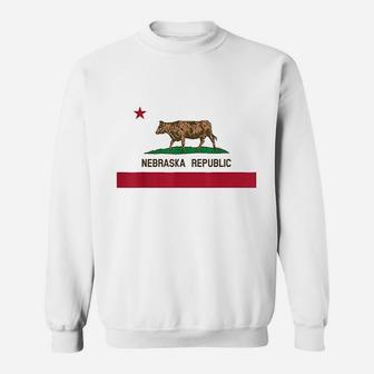 California Style Nebraska State Flag Sweatshirt - Thegiftio