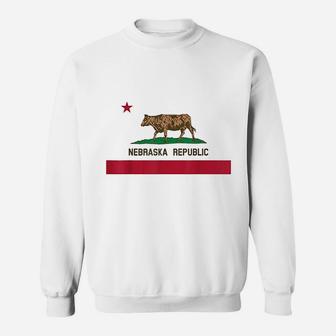 California Style Nebraska State Flag Sweatshirt - Thegiftio