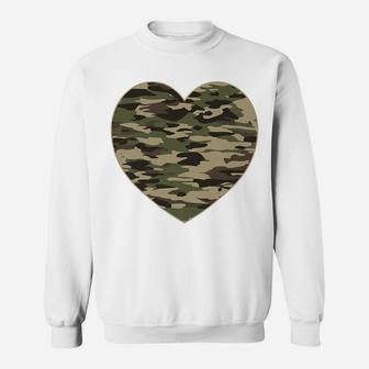 Camo Heart Valentines Day Gifts Camoflauge Military Tactical Sweatshirt | Crazezy UK