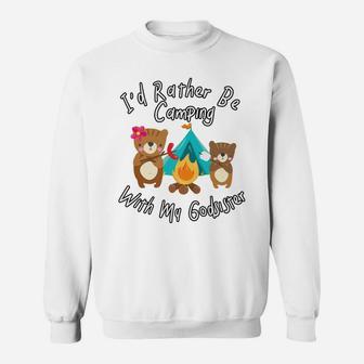 Camping With My Godsister Cute Camper Bear Campfire Sweatshirt | Crazezy