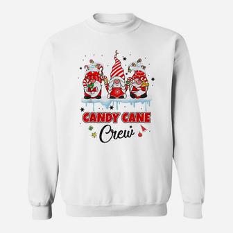 Candy Cane Crew Check Plaid Pattern Funny Christmas Gnome Sweatshirt | Crazezy