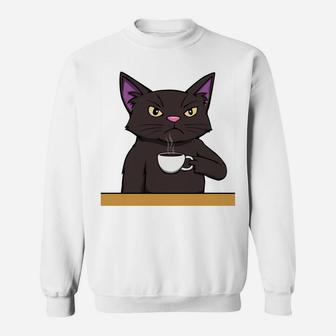 Cat Coffee Because Murder Is Wrong Gift For Coffee Lovers Sweatshirt | Crazezy AU