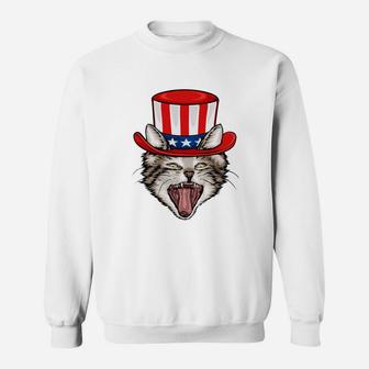 Cat Funny 4th Fourth Of July Shirt Usa America Gifts Pride Sweatshirt - Thegiftio UK