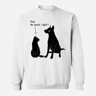 Cat Humor Cat Slaps Dog Funny Dog And Cat Lovers Sweatshirt | Crazezy UK