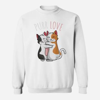 Cat Purr Love Cat Lovers Kitty Owner Girls Kids Women Sweatshirt | Crazezy UK