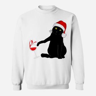 Cat Themed Christmas Sweater For Men Women Wine Lovers Sweatshirt Sweatshirt | Crazezy UK
