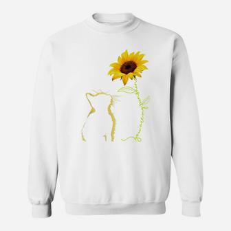 Cat You Are My Sunshine Sunflower Cat Lovers Mom Dad Gifts Sweatshirt | Crazezy CA