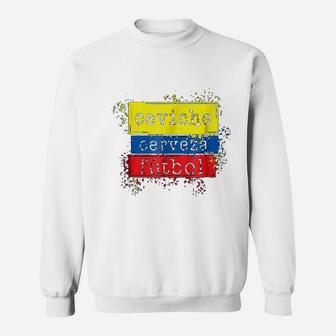 Ceviche Cerveza Futbol Funny Ecuador Flag Soccer Sweatshirt - Thegiftio