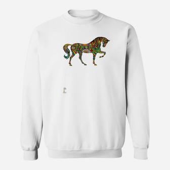 Cheerful Horse Whtgrypnk Ntash Sweatshirt - Thegiftio UK