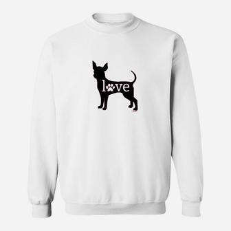 Chihuahua Love Dog Paw Prints Sweatshirt | Crazezy