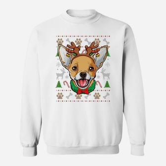 Chihuahua Ugly Christmas Reindeer Antlers Xmas Girls Kids Sweatshirt | Crazezy DE