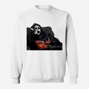 Chillin, Killin Ghost Scream Sweatshirt | Crazezy