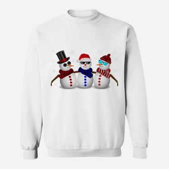 Chilling With My Snowmies Funny Christmas Snowmen Sweatshirt | Crazezy