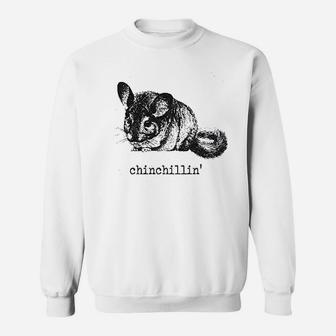 Chinchillin Funny Chinchilla Animal Lover Graphic Vintage Cool Sweatshirt | Crazezy CA