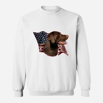 Chocolate Lab Flag Sweatshirt | Crazezy