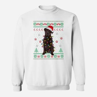 Chocolate Lab Labrador Christmas Lights Dog Ugly Sweater Sweatshirt | Crazezy AU