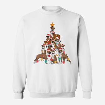 Christmas Dog Boxer Tree Holiday Gifts Dog Lover Funny Xmas Sweatshirt Sweatshirt | Crazezy AU