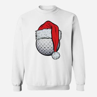 Christmas Golf Ball Santa Hat Funny Sport Xmas Boys Kids Men Sweatshirt Sweatshirt | Crazezy DE