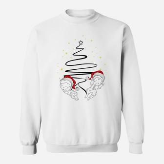 Christmas Pregnancy Expecting Twins Funny Christmas Cute Sweatshirt | Crazezy