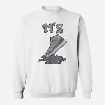 Christmas Shoes Dripping Sneaker Matching 11 Cool Grey Sweatshirt | Crazezy AU
