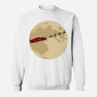 Christmas Sleigh Reindeer Tuning Car Xmas Ugly Sweater Look Sweatshirt Sweatshirt | Crazezy DE