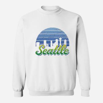 City Retro Skyline Sunset Home State Pride Summer Sweatshirt | Crazezy CA