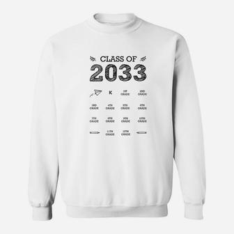 Class Of 2033 Graduation Handprints Grow With Me Sweatshirt | Crazezy