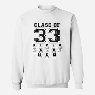 Class Of 2033 Grow With Me Back To School Checkmarks Graphic Sweatshirt | Crazezy