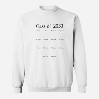 Class Of 2033 Grow With Me Shirt With Space For Handprints Sweatshirt - Thegiftio UK
