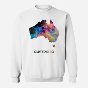 Colorful Australia Map January Cool Gifts Funny Gifts Idea Sweatshirt - Seseable