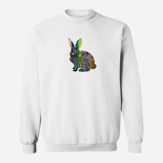 Colorful Rabbit Pet Owners Abstract Art Novelty Gift Sweatshirt - Thegiftio UK