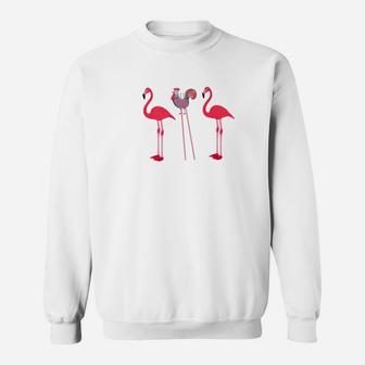 Cool Funny Pink Chicken Flamingo Lover Sweatshirt - Thegiftio UK