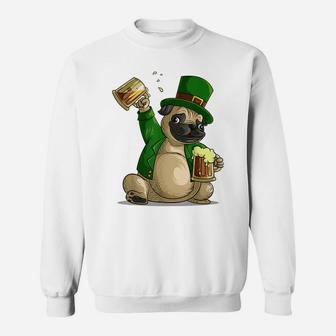 Cool Irish Leprechaun Pug St Patrick's Day Shirt Funny Gift Sweatshirt | Crazezy