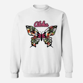 Custom Hawaiian Aloha Butterfly Ouvenir Gift T Sweatshirt - Thegiftio UK