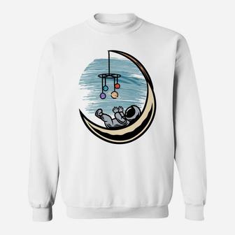 Cute Baby Astronaut With Planets Outer Space Moon Theme Sweatshirt Sweatshirt | Crazezy UK